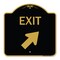 Signmission Designer Series Exit Exit W/ Right Arrow, Black & Gold Aluminum Sign, 18" H, 18" L, BG-1818-24031 A-DES-BG-1818-24031 - alternate 1